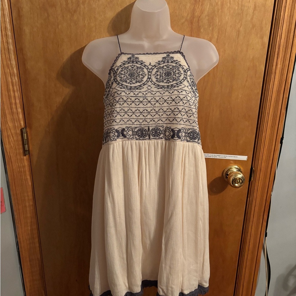 Altar’d State Cream and Blue Dress